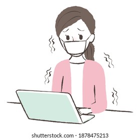 illustration of a lady catching cold