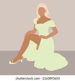 Illustration of lady diva girl on gray background