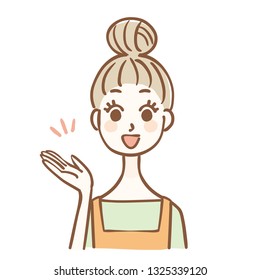 Illustration of a lady to guide