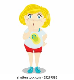 Illustration of A Lady on white background