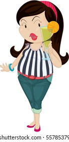Illustration of A Lady on white background