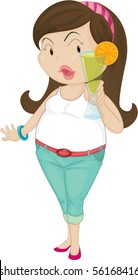 Illustration of A Lady on white background