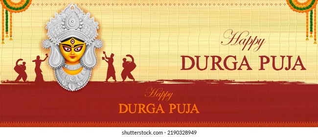 ilustración de señora bailando Dhunchi en Happy Durga Puja Subh Navratri Antecedentes religiosos indios