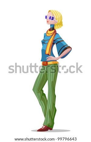 illustration of lady in retro style make up