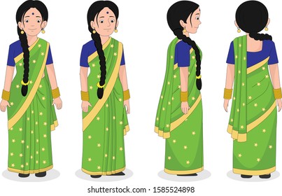 Illustration of lady saree modal sheet