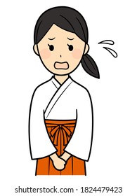 illustration of lady at shrine