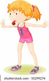 Illustration eines Lady-Trainers auf weißem Hintergrund