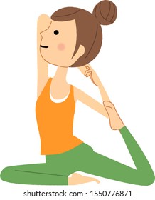 An illustration of the lady who does yoga.