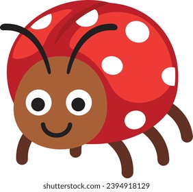 illustration of ladybug cartoon white on background vector