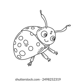 illustration of a ladybug. coloring pages for kids and adults