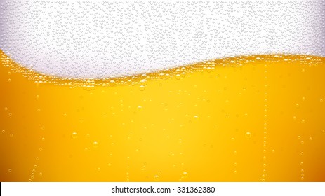 illustration of lager background with wave of bubbles