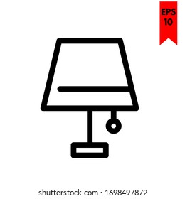 ilustración del icono plano de la lámpara