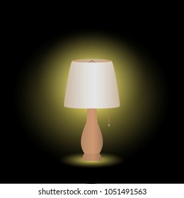 Illustration of a lamp on a dark background.