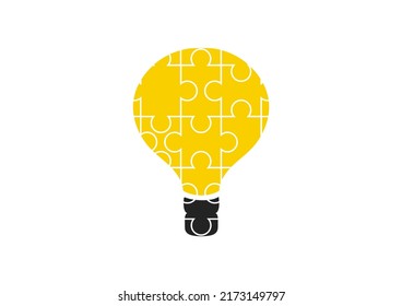 illustration of a lamp with a puzzle shape on a white background