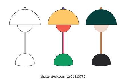 Illustration lamp standing minimalist elegant with outline unique design