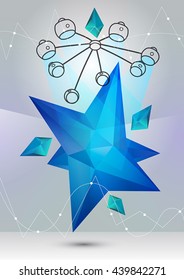 Illustration of the lamps with 3d elements, simple art for web and print design appealing for abstract interior theme.