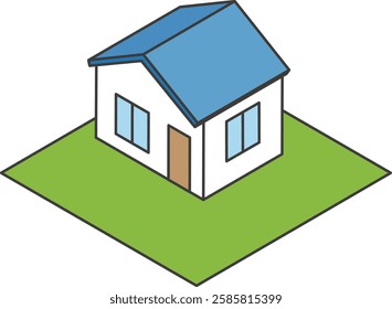 Illustration of land and detached house