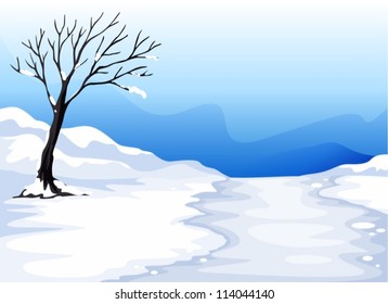 illustration of a landcape with ice in a beautiful nature