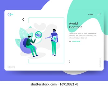 Illustration of landing Avoid Contact, the concept of people prohibited interactions, perfect for web and mobile app development, advertisements, posters