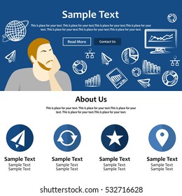 the illustration - landing page - on the theme of business.