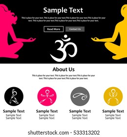 the illustration - landing page - on the theme of yoga.