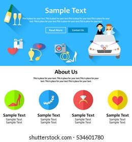 the illustration - landing page - on the theme of wedding.