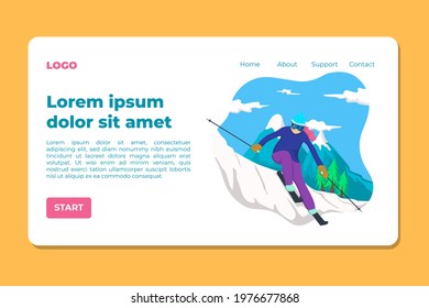 illustration for landing page, user interface, flat design