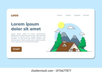 illustration for landing page, user interface, flat design