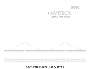 Illustration landmarks, tourist attractions of the country America.