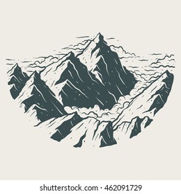 Illustration landscape mountains