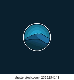 ILLUSTRATION OF LANDSCAPE SILLHOUETTE MOUNTAIN  PEAK LOGO DESIGN FOR COMPANY, BUSINESS, BRANDING, DISPLAYING AND OTHER
