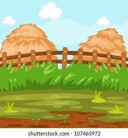 illustration of landscape straw