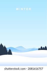 illustration of landscape in winter