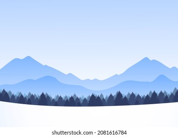 illustration of landscape in winter