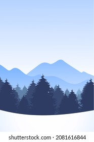 ilustración del paisaje en invierno