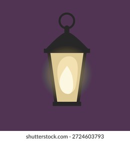  ilustração de uma lanterna sobre um fundo roxo