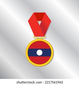 Ilustración de la plantilla de bandera de Laos