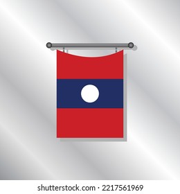 Ilustración de la plantilla de bandera de Laos