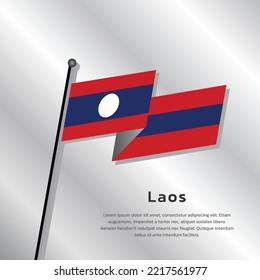 Illustration of Laos flag Template