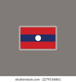 Ilustración de la plantilla de bandera de Laos