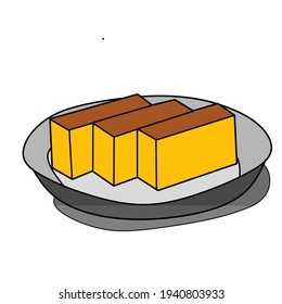 Illustration of lapis legit cake, food from Indonesia.