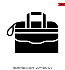 illustration of laptop bag glyph icon 