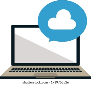 Illustration of laptop and cloud.