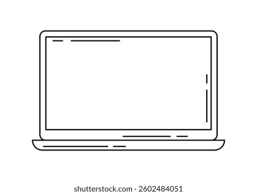 Illustration of laptop. Computer equipment and work device.