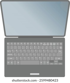 Illustration of a laptop computer from an overhead view