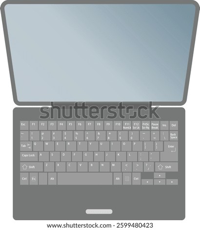 Illustration of a laptop computer from an overhead view