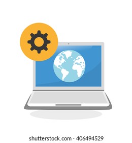 illustration of laptop design, editable vector