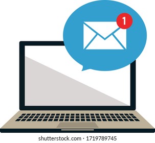 Illustration of laptop and email.