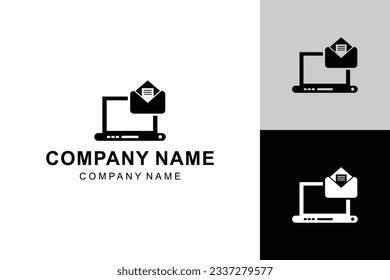 illustration Laptop Email flat icon logo vector