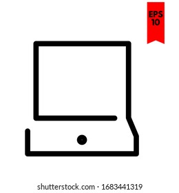 ilustración del icono plano del portátil